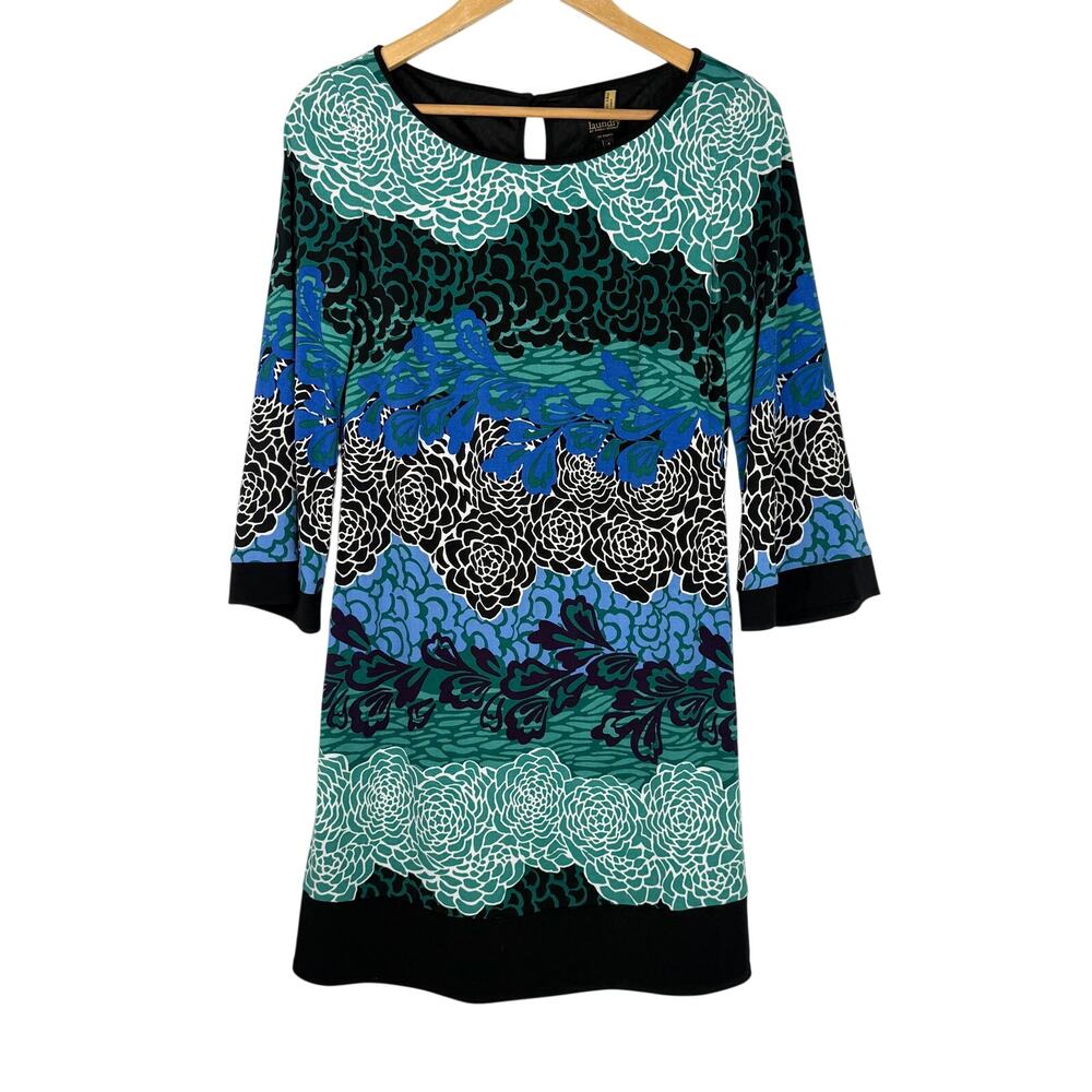 Laundry By Shelli Segal Blue Pattern Faux Wrap Dress 2/XS